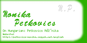 monika petkovics business card